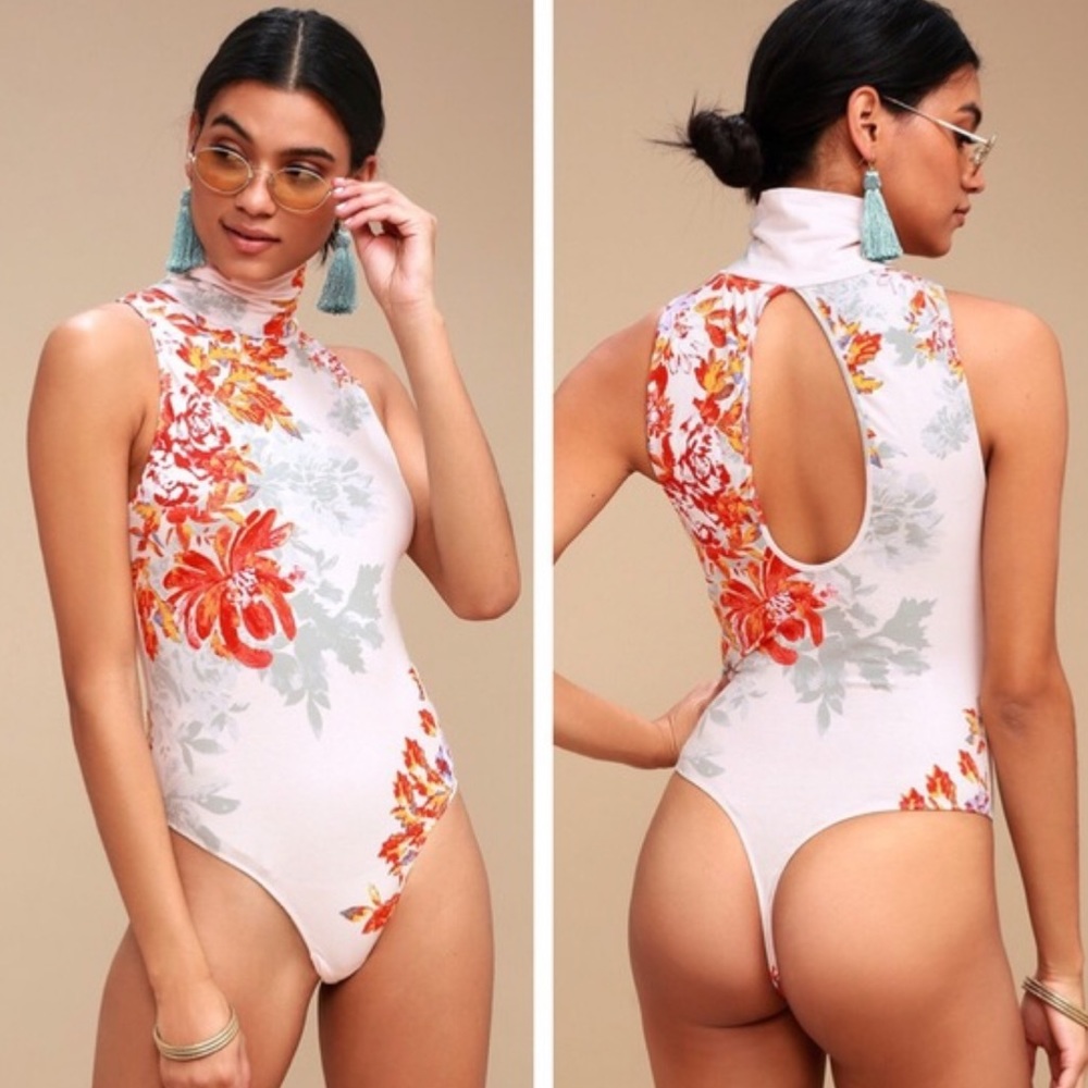 SOLD FP Intimately floral mock neck thong bodysuit - Picture 10 of 12